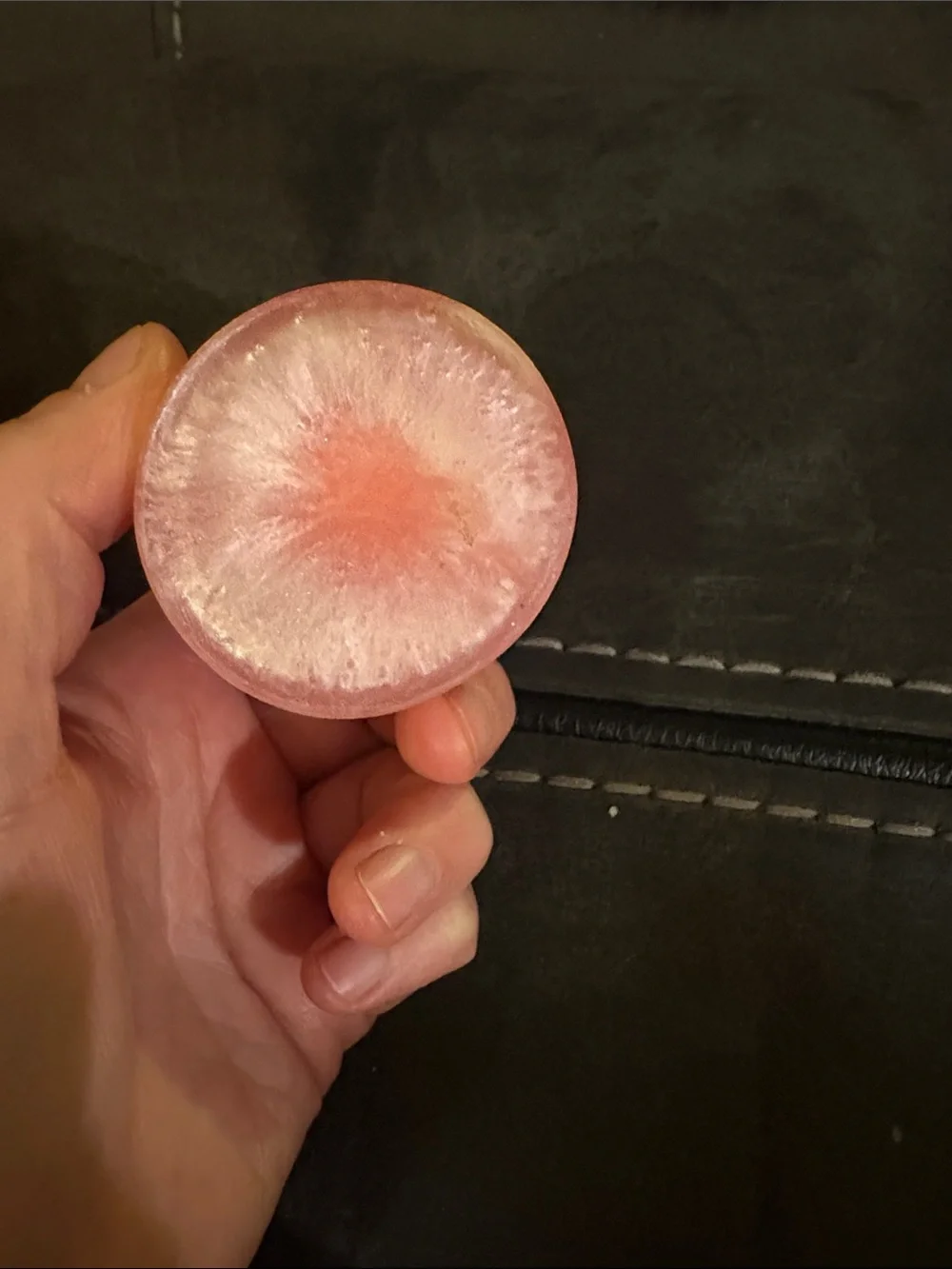 Homemade Pink and Pearl Resin Tea Light Candle Holder